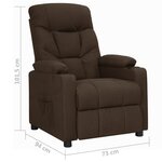 vidaXL Fauteuil inclinable Marron foncé Tissu