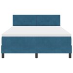 Lit Box Spring avec Matelas VidaXL Bleu Foncé 140x190 cm Velours
