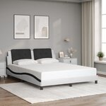 vidaXL Cadre de lit sans matelas Zadar blanc et noir 160x200 cm similicuir