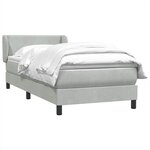 vidaXL Sommier à lattes de lit et matelas gris clair 80x210 cm velours