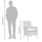 vidaXL Ensemble à manger de jardin et coussins 5 Pièces blanc rotin verre