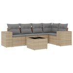 vidaXL Salon de jardin avec coussins 6 Pièces beige résine tressée