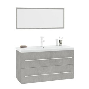 vidaXL Ensemble de meubles de salle de bain 3 Pièces Gris béton