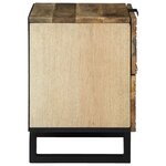 vidaXL Cabinet de chevet 40x33.5x46 cm en bois solide de mangue et bois aggloméré