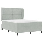 Lit Box Spring vidaXL avec Matelas Gris Clair 140x190 cm Velours