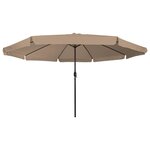 vidaXL Parasol de jardin Taupe et Noir 395 x 395 x 245 cm