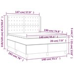 vidaXL Sommier à lattes de lit matelas LED Gris foncé 140x190 cm Tissu