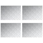vidaXL Plaques en Aluminium Antidérapantes à Motif en Damier 4 Pièces 70x50 cm