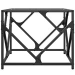 vidaXL Table basse avec dessus en verre transparent 50x50x41 cm acier