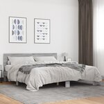 vidaXL Cadre de lit sans matelas sonoma gris 180x200 cm