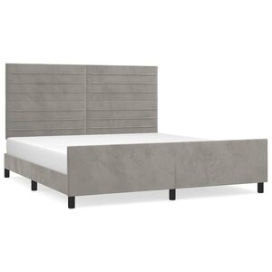 vidaXL Cadre de lit sans matelas gris clair velours