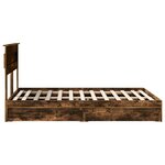 vidaXL Lit de Rangement Chêne fumé 160 x 200 cm Bois d'ingénierie