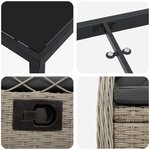 vidaXL Set de Dîner de Jardin 3 Pièces Gris Clair Poly Rotin