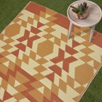 Tapis extérieur terrasse réversible - Tapis de jardin imperméable et résistant UV - Anya - Orange - 120x180 cm - HOMESCAPES