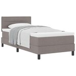 vidaXL Lit à ressorts avec tête de lit Taupe 80 x 200 cm tissu