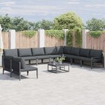 vidaXL Ensemble de canapé de jardin 11 Pièces Anthracite Acier