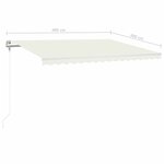 vidaXL Auvent automatique avec capteur de vent et LED 400x300 cm Crème