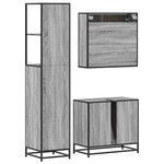 vidaXL Ensemble de meubles de salle de bain 3 Pièces Sonoma gris