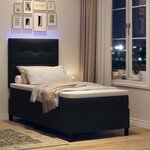 vidaXL Lit à ressorts avec matelas Noir 100 x 200 cm tissu