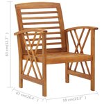 vidaXL Chaises de jardin lot de 2 Bois d'acacia massif