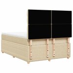 vidaXL Sommier à lattes de lit avec matelas Crème 140x200 cm Tissu