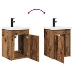 vidaXL Meuble de salle de bain avec robinet Bois ancien