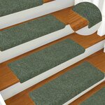 vidaXL Tapis d'escalier 15 Pièces Tissu aiguilleté 65x21x4 cm Marron