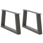 vidaXL Pieds de table basse en forme de V  2 pièces  anthracite  60 x (30-31 3) cm  acier