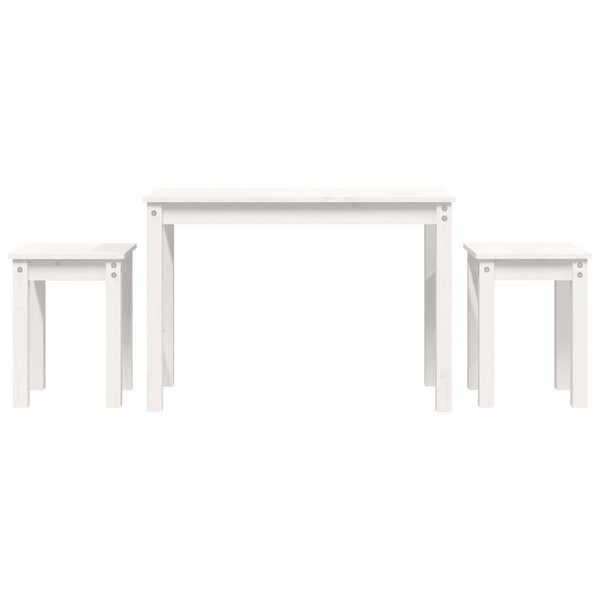 vidaXL Tables gigognes 3 Pièces Blanc Bois de pin massif