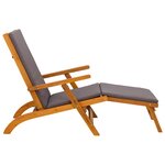 vidaXL Chaise longue inclinable et pliable 2 Pièces Gris 55 x 146 x 91 cm