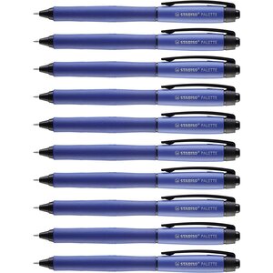 Stylo roller Palette encre gel pointe moyenne bleu x 10 STABILO