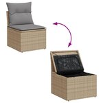 vidaXL Salon de jardin et coussins 11 Pièces mélange beige résine tressée