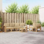 vidaXL Ensemble de canapés d'extérieur 7 Pièces Blanc et Beige