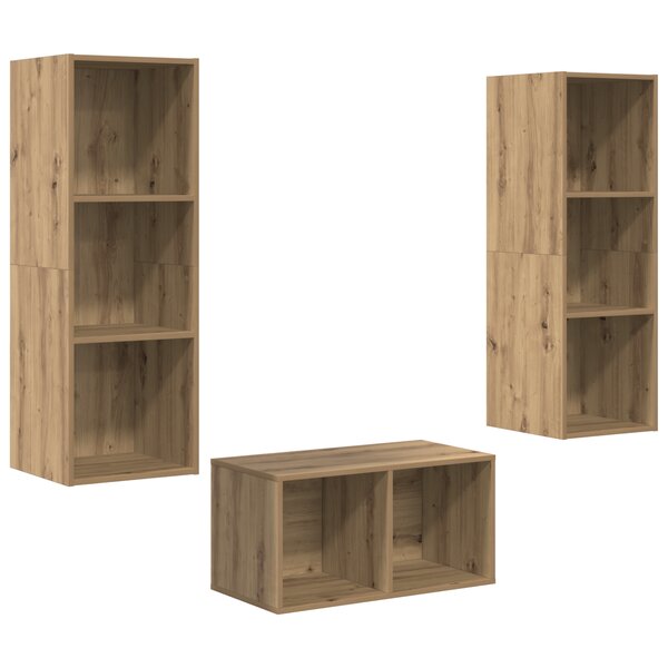 vidaXL Ensemble meuble TV chêne artisanal 37 x 37 x 107 cm