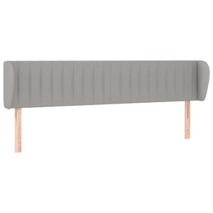 vidaXL Tête de lit avec oreilles Gris clair 163x23x78/88 cm Tissu