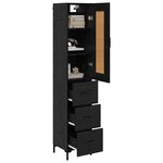 vidaXL Haut Armoire Chêne noir 34 5 x 34 x 180 cm Bois d'ingénierie