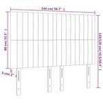 vidaXL Tête de lit à LED Gris clair 144x5x118/128 cm Tissu
