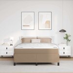 vidaXL Cadre de lit avec matelas Cappuccino 140 x 200 cm Faux cuir