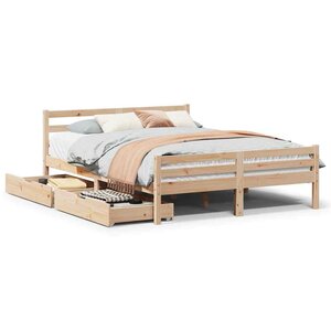 vidaXL Cadre de lit sans matelas 160x200 cm bois massif de pin
