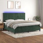 vidaXL Sommier à lattes de lit matelas et LED Vert foncé 200x200 cm