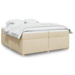 vidaXL Sommier à lattes de lit avec matelas Crème 200x200 cm Tissu