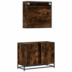 vidaXL Ensemble de meubles de salle de bain 2 Pièces Chêne fumé