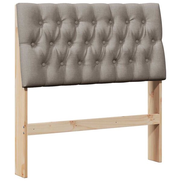 vidaXL Tête de lit capitonnée Taupe 90 cm Pin massif