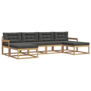 vidaXL Ensemble de canapés d'extérieur 6 pc Blanc et anthracite