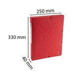 Boite De Classement Exabox Dos 40mm Carte Lustrée Scotten - A4 - Rouge - Exacompta