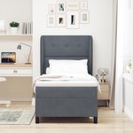 vidaXL Lit à ressorts avec matelas gris foncé 90x200 cm en velours