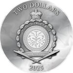 Pièce de monnaie en Argent 2 Dollars g 50 Millésime 2025 Dark Beauties ESCA