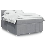 vidaXL Sommier à lattes de lit avec matelas Gris clair 160x200cm Tissu