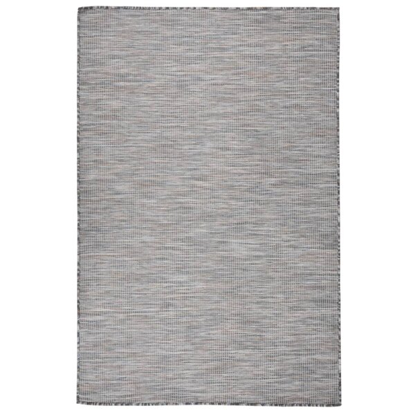 vidaXL Tapis à tissage plat d'extérieur 120x170 cm Marron et bleu