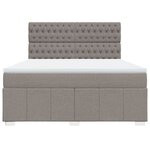 vidaXL Sommier à lattes de lit avec matelas Taupe 180x200 cm Tissu